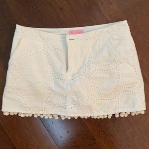 Lilly Pulitzer white skirt with built in shorts